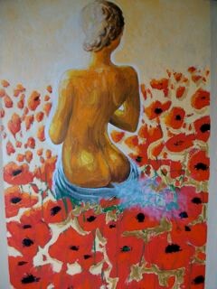 Pintura intitulada "Au champ en emporte…" por Pampouille, Obras de arte originais, Acrílico