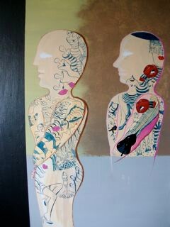 Peinture intitulée "Les femmes ça hante…" par Pampouille, Œuvre d'art originale, Acrylique