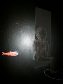 Картина под названием "Le rouget le noir.." - Pampouille, Подлинное произведение искусства, Акрил