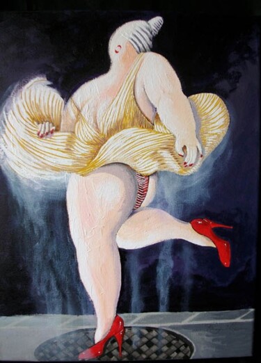 Schilderij getiteld "Maïalen Monroe…" door Pampouille, Origineel Kunstwerk, Acryl