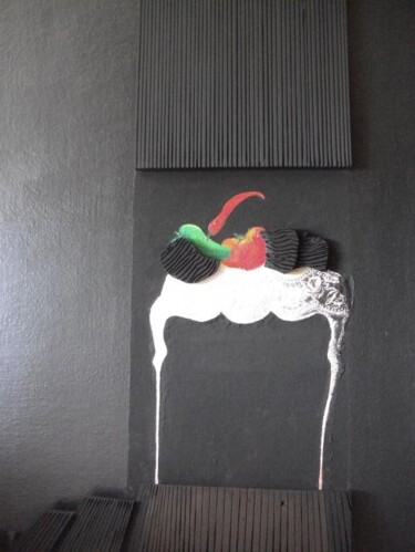 Peinture intitulée "Nature Noire." par Pampouille, Œuvre d'art originale, Huile Monté sur Châssis en bois