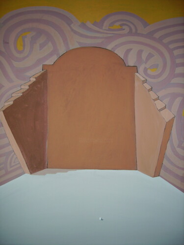 Peinture intitulée "Un fronton" par Pampouille, Œuvre d'art originale, Acrylique Monté sur Châssis en bois