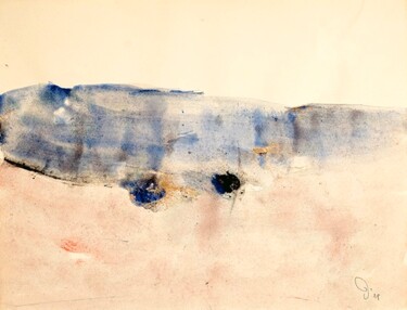 Картина под названием "blue mountain" - Panagiotis Daniylopoulos, Подлинное произведение искусства, Акварель