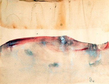 Peinture intitulée "red wave" par Panagiotis Daniylopoulos, Œuvre d'art originale, Aquarelle