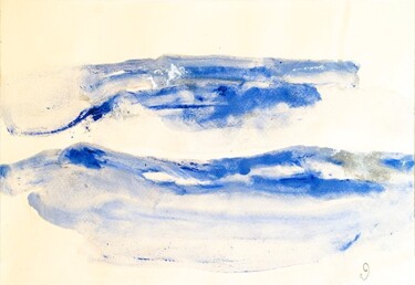 Painting titled "blue horizon" by Panagiotis Daniylopoulos, Original Artwork, Watercolor