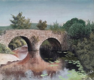 Painting titled "pont romain.jpg" by Nicolas Panardie, Original Artwork, Pastel