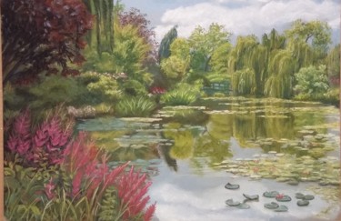 Drawing titled "Giverny" by Nicolas Panardie, Original Artwork, Pastel