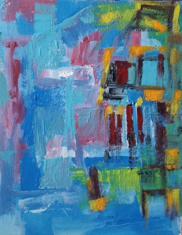 Painting titled "blue-breathe.jpg" by Barman Pankaj, Original Artwork, Acrylic