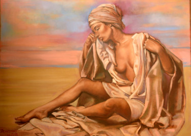 Painting titled "Nude, Oil, Canvas" by Pannochki.Art, Original Artwork, Oil