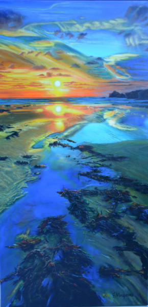 Painting titled "Warm sea, canvas, o…" by Pannochki.Art, Original Artwork, Oil