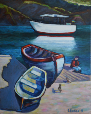 Painting titled "Boats.jpg" by Pannochki.Art, Original Artwork, Oil