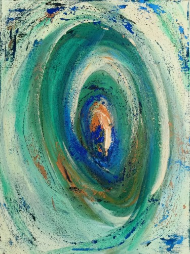 Painting titled "Deep emerald" by Hanna Maris, Original Artwork, Acrylic