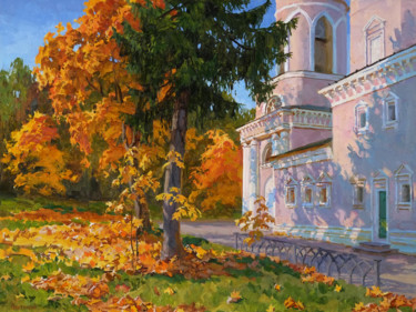 Картина под названием "Осень в Афинеево.jpg" - Sergey Panteleev, Подлинное произведение искусства, Масло