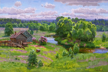 Malarstwo zatytułowany „Сельская пастораль” autorstwa Sergey Panteleev, Oryginalna praca, Olej