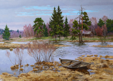 Painting titled "По весне" by Sergey Panteleev, Original Artwork, Oil