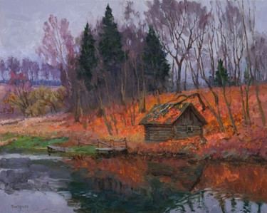 Картина под названием "Ноябрь" - Sergey Panteleev, Подлинное произведение искусства, Масло Установлен на Деревянная рама для…