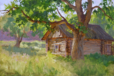 Peinture intitulée "Старая Банька" par Sergey Panteleev, Œuvre d'art originale, Huile Monté sur Châssis en bois