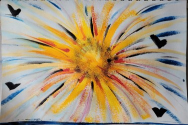 Painting titled "Sun back" by Paobel, Original Artwork, Acrylic