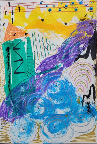 Картина под названием "Funny place" - Paobel, Подлинное произведение искусства, Акрил