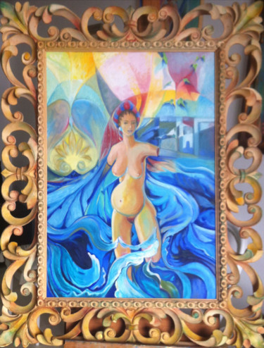 Pittura intitolato "Nascita di Venere" da Paola Beretta, Opera d'arte originale, Olio