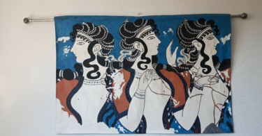 Картина под названием "la fresque : dames…" - Pino Didier, Подлинное произведение искусства, гобелен