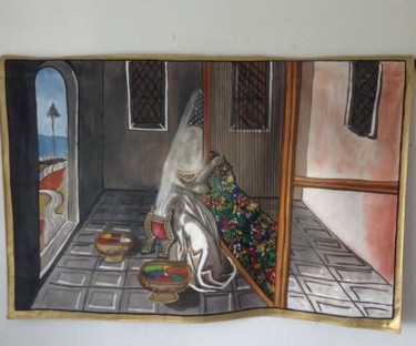 Картина под названием "la brodeuse entière…" - Pino Didier, Подлинное произведение искусства, Акрил