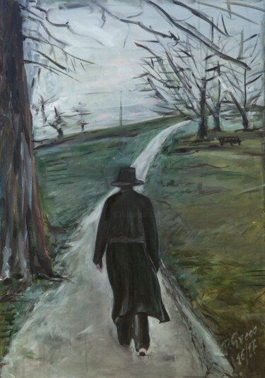 Pittura intitolato "Il sentiero" da Paola Greco, Opera d'arte originale, Acrilico