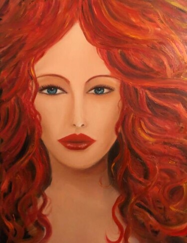 Painting titled "FLAMBOYANTE" by Paola Hochlander, Original Artwork, Oil
