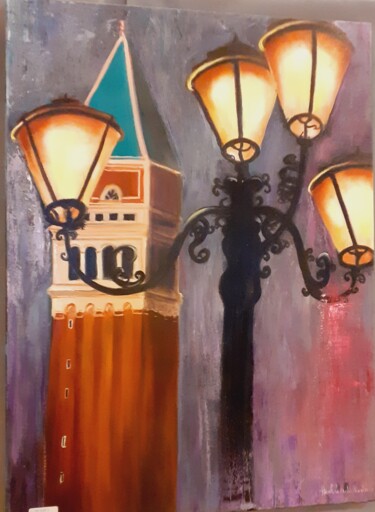 Painting titled "lumieres" by Paola Hochlander, Original Artwork, Oil