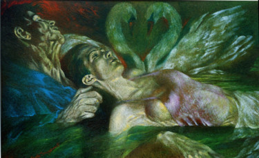 Painting titled "SIEGFRIED AND ODETTE" by Paola Imposimato, Original Artwork, Oil