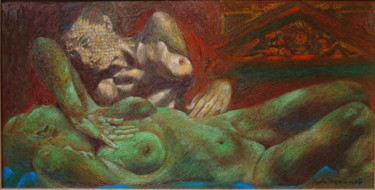 Pittura intitolato "THE MODEL" da Paola Imposimato, Opera d'arte originale, Olio