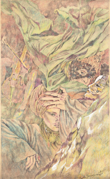 Disegno intitolato "THE WHISPER OF WINT…" da Paola Imposimato, Opera d'arte originale, Pastello