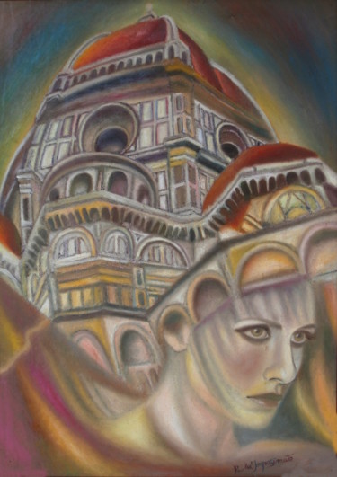Painting titled "ENCHANTMENT" by Paola Imposimato, Original Artwork, Oil Mounted on Wood Stretcher frame