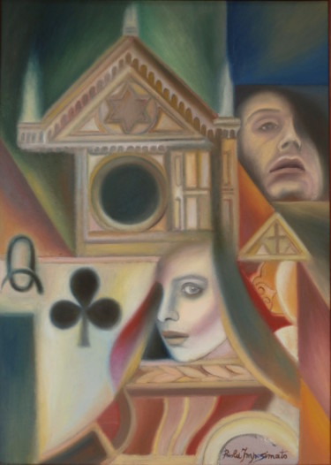 Painting titled "SUGGESTIONS IN SANT…" by Paola Imposimato, Original Artwork, Oil Mounted on Wood Stretcher frame