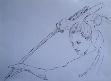 Dibujo titulada "KATANA" por Paola Imposimato, Obra de arte original, Tinta