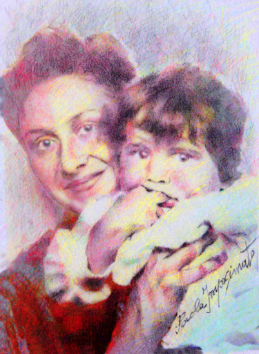 Drawing titled "TENDERNESS" by Paola Imposimato, Original Artwork, Pastel