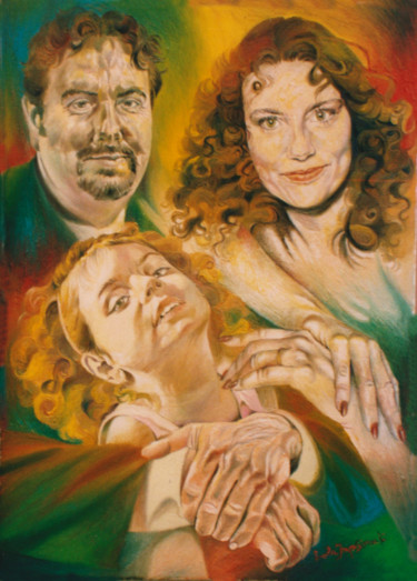 Pittura intitolato "FAMILY PORTRAIT" da Paola Imposimato, Opera d'arte originale, Olio Montato su Telaio per barella in legno