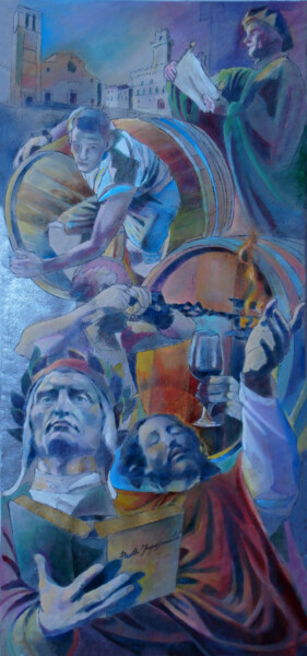 Peinture intitulée "THE SUPREME POET" par Paola Imposimato, Œuvre d'art originale, Émail Monté sur Carton