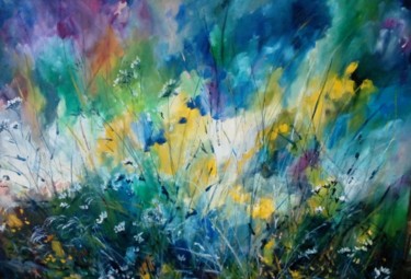 Painting titled "Fragili fiori  60*4…" by Paola Lupetti, Original Artwork, Oil