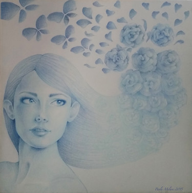 Desenho intitulada "Spring revolution" por Paola Milani, Obras de arte originais, Conté