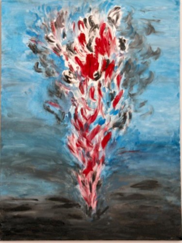 Painting titled "eruzione-eruption" by Paola Bonavolontà, Original Artwork