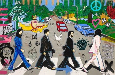 Painting titled "beatles.jpg" by Paola Gonzalez Art, Original Artwork, Acrylic