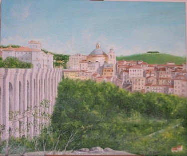 Painting titled "Ariccia il mio paese" by Paola Petrucci, Original Artwork, Oil