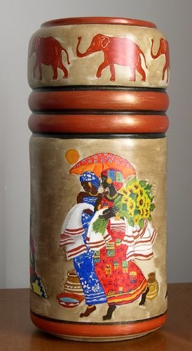 Pintura intitulada "vaso in ceramica" por Paola Petrucci, Obras de arte originais, Acrílico
