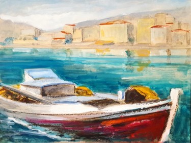 Pittura intitolato "barca rossa" da Paolo Archilei, Opera d'arte originale, Pastello
