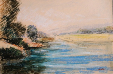 Painting titled "fiume" by Paolo Archilei, Original Artwork, Pastel