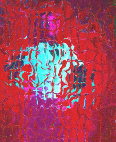Peinture intitulée "Donna su sfondo ros…" par Paolo Avanzi, Œuvre d'art originale, Acrylique