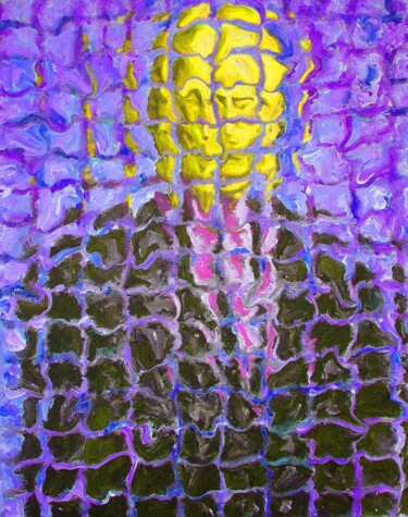 Pittura intitolato "Uomo su sfondo lilla" da Paolo Avanzi, Opera d'arte originale, Acrilico