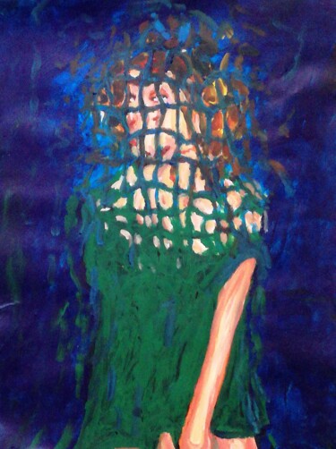 Painting titled "Bozza di Donna su s…" by Paolo Avanzi, Original Artwork, Acrylic