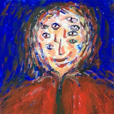 Pittura intitolato "Studio di volto su…" da Paolo Avanzi, Opera d'arte originale, Acrilico